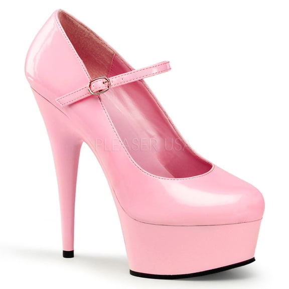 **6" Stiletto Heel, 1 3/4" PF Maryjane Pump - B Pink/ B. Pink, 6