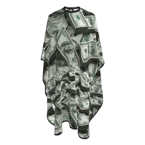 Dollar Money Barber Cape Adjustable Hair Cutting Salon Cape for Unisex, Perfect for Men Women 66”× 55”
