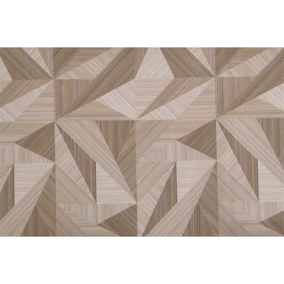 Dundee Deco Peel and Stick Self Adhesive Removable Wallpaper - Beige Triangular Shaped, 18 ft x 24 in