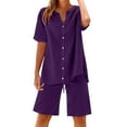 thumbnail image 6 of MSJUHEG Summer Outfits for Women 2025 Linen Set Women Loungewear Sets Woman 2 Piece Workout Sets for Women Two Piece Short Set for Women 2 Piece Summer Sets for Women Biker Short Set Purple L, 6 of 8