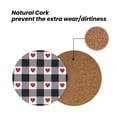 thumbnail image 4 of Xecao Heart Black Buffalo Plaid Gingham for MDF Cork Coaster 4 Pcs,Drink Coasters,Suit for House Warming Gifts New Home ,Coffee Table Decor-Round Shape, 4 of 7