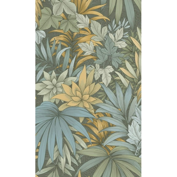 Dark Moss Jungle Leaves Botanical Wallpaper, Double Roll, 57 sqft
