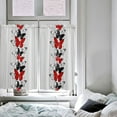 thumbnail image 4 of Farmhouse Butterflies Window Short Curtains 63 Inch Length, Red Black Butterfly on Wood Rod Pocket Window Treatment Kitchen Drapes for Bedroom, Cafe, Living Room, 2 Panels, 52 W x 63 L, 4 of 5