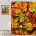 thumbnail image 2 of Fall Shower Curtain, Autumn Maple Shower Curtains Set with 12 Hooks, Fabric Bath Shower Curtain Home Decorations Fall Decor, 72W X 72H in, Orange Autumn Bath Decor Thanksgiving Decorations, 2 of 6