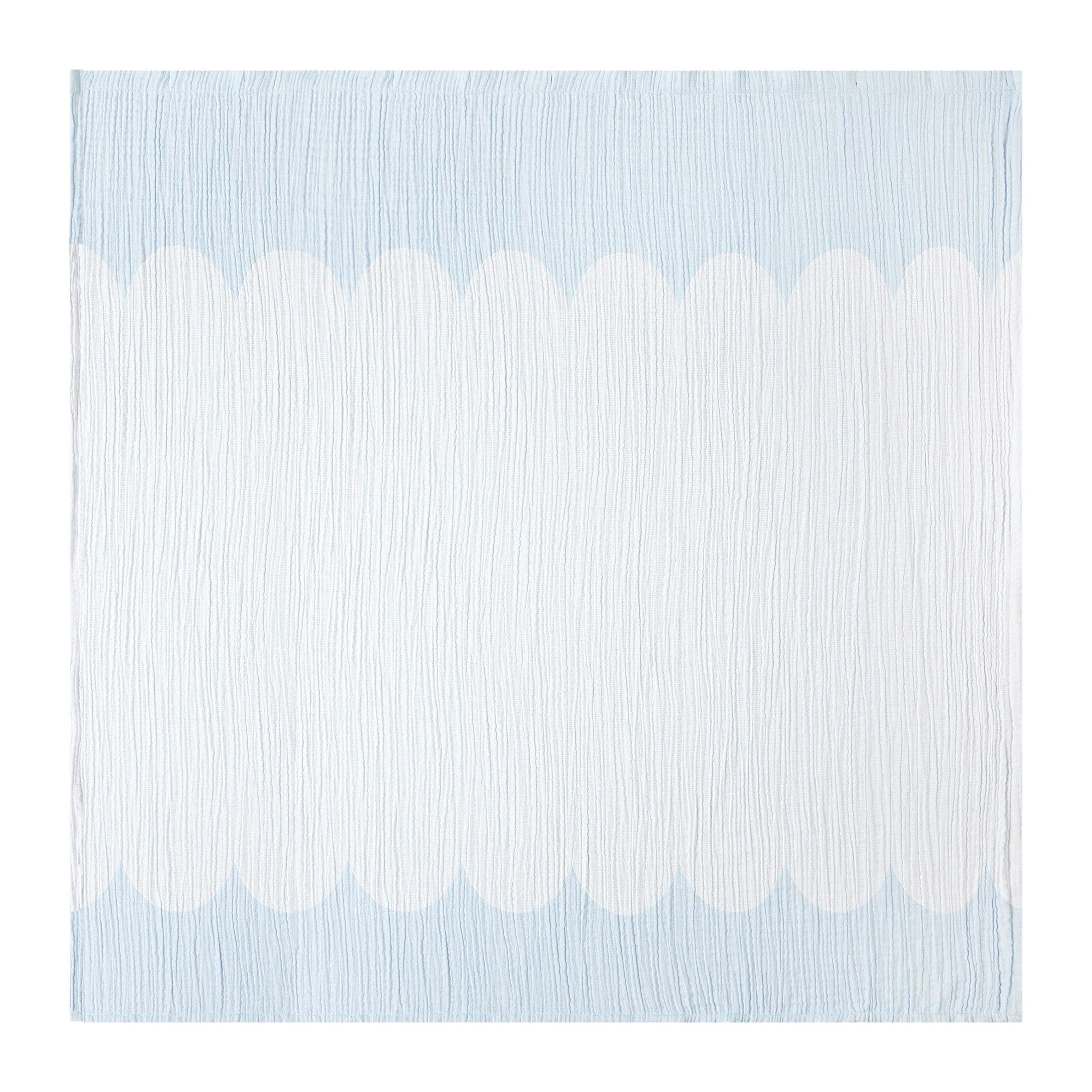 Beautiful Hydrangea Blue Scallop Gauze Shower Curtain by Drew Barrymore, Cotton, 72" x 72"