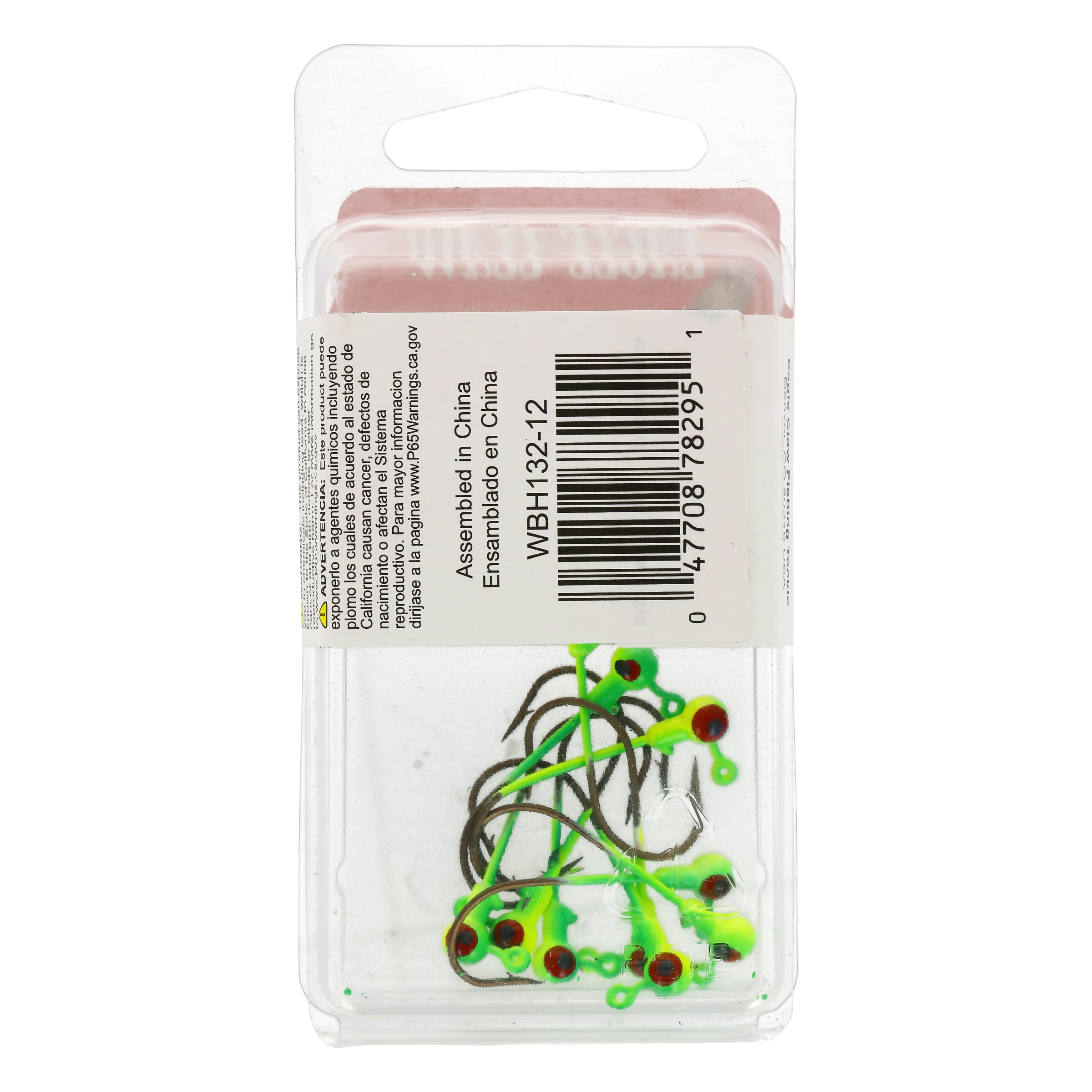 (3 pack) Eagle Claw Ball Head Fishing Jig, Lime & Chartreuse with Bronze Hook, 1/32 oz., 10 Count
