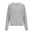 thumbnail image 4 of Homenesgenics Multiple Colors Available Sweater for Women Fall Winter Long-Sleeve V-Neck Pullover Gray L, 4 of 8