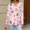 thumbnail image 5 of Mfakffe Christmas Womens T Shirts Long Sleeve V Neck Tops Comfortable Christmas Graphic Shirt Lightweight Pullover Tee, 5 of 5