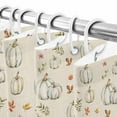 thumbnail image 6 of Fall White Pumpkin Thanksgiving Shower Curtain for Bathroom, Autumn Leaves Vintage Linen Waterproof Shower Curtains Washable Quick Dry with Hooks Bathtub Curtains 36x72 IN, 6 of 6