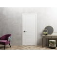 thumbnail image 2 of Interior Solid French Door 24" x 80" inches / Mela 0733 Painted White / Single Regular Panel Frame Handle / Bathroom Bedroom Modern Doors, 2 of 4