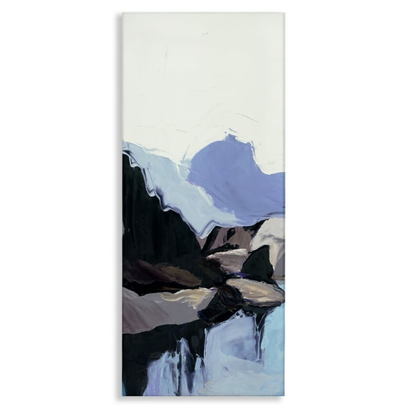 Stupell Industries Flowing Abstract Mountains Landscape & Nature Painting Wrapped Canvas Art Print Wall Art, 10 x 24