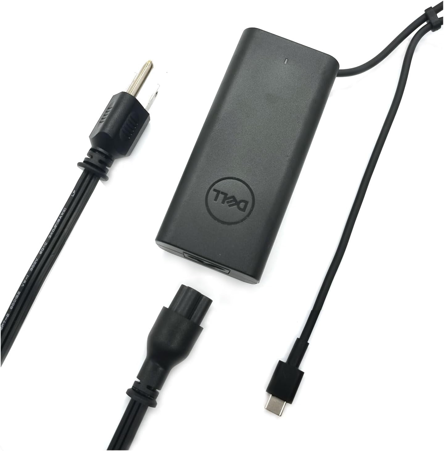 Dell Laptop Charger 65W USB-C,AC Adapter with Power Cord Cable,LA65NM190, HA65NM190, DA65NM190, HKA65NM200, Black