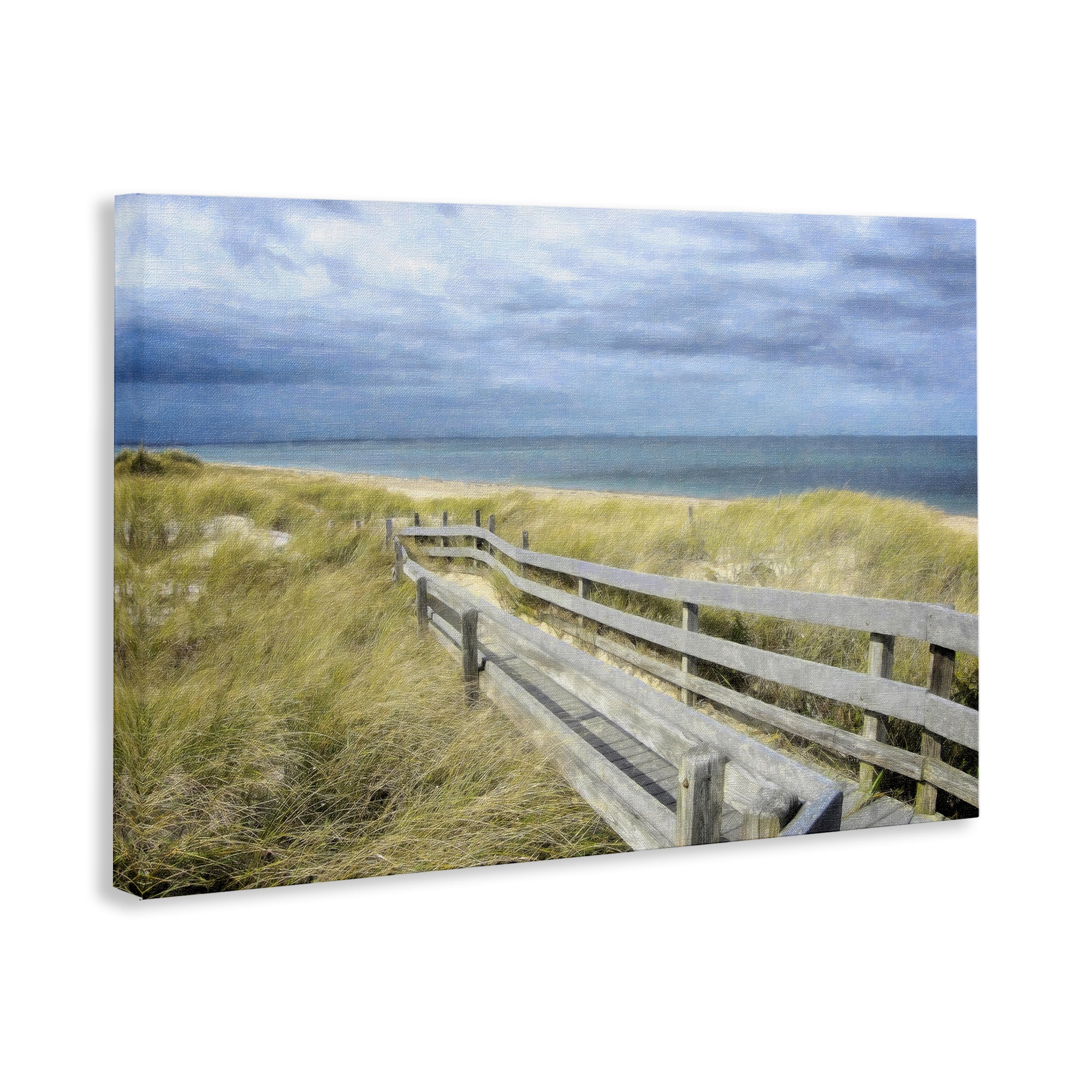 Stupell Industries Sandy Boardwalk View Landscape & Nature Painting Wrapped Canvas Art Print Wall Art, 30 x 20