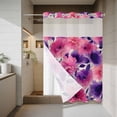 thumbnail image 4 of Spring Floral No Hook Shower Curtain with Snap in Liner Pink Purple Wildflowers Plants Leaf Linen Texture Waterproof Bathroom Shower Curtain with See Through Top Window for Bathtub 72" x 84", 4 of 9