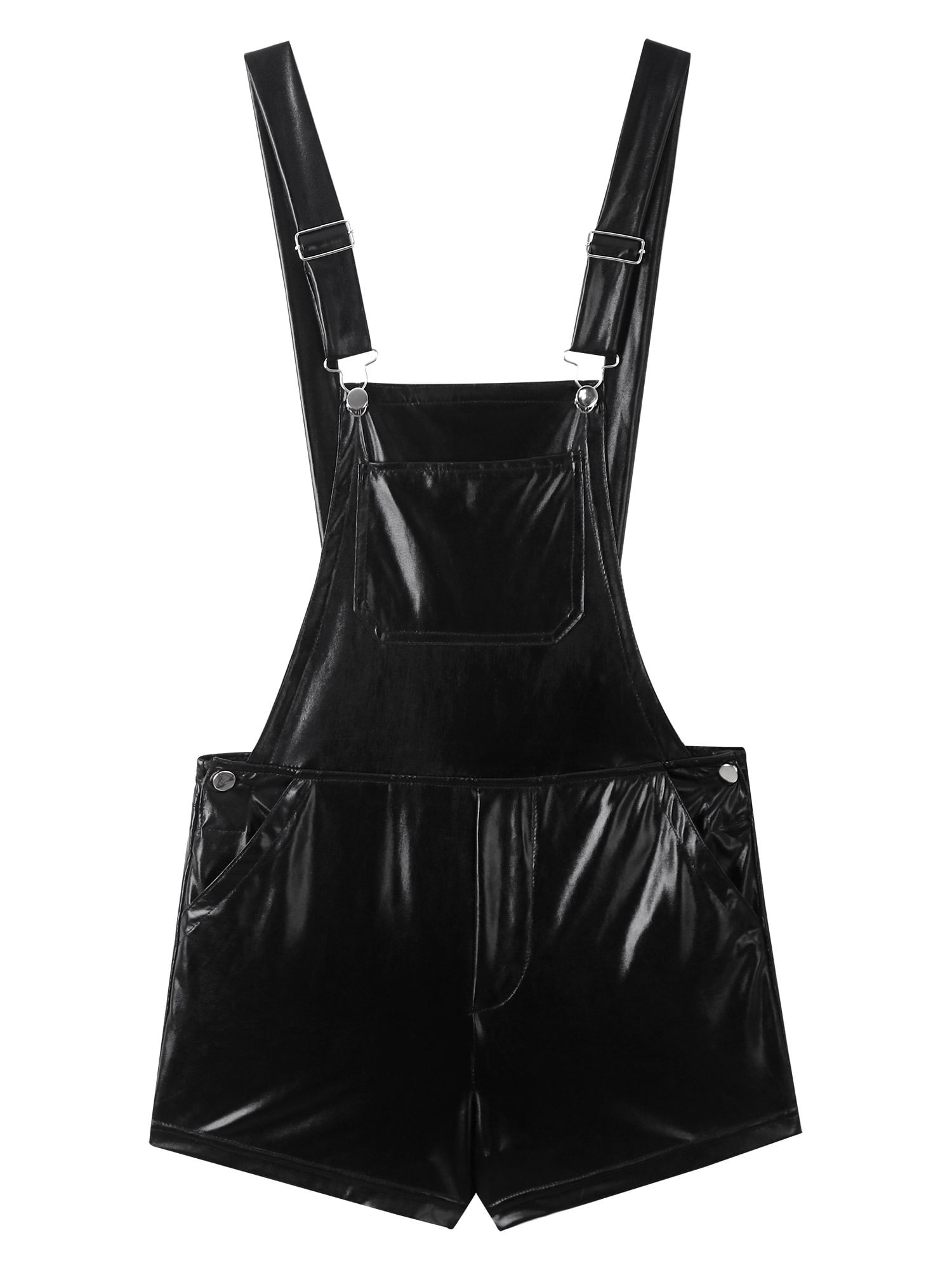 Black Leather Shorts Halloween Zaldita Men's Shiny Metallic Shorts