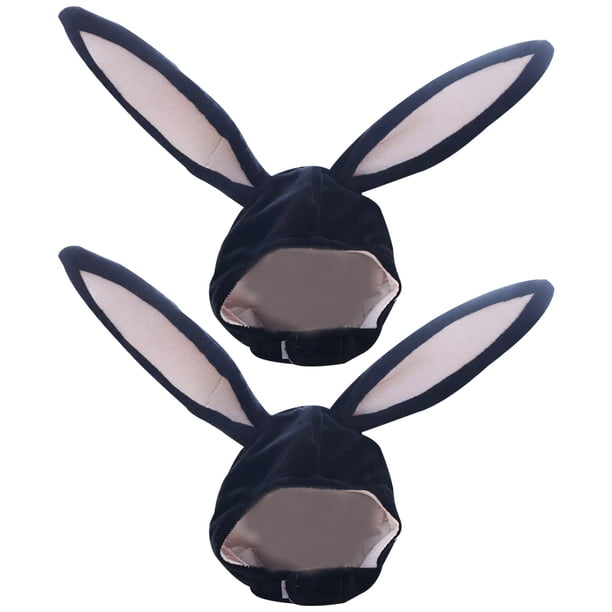 2 piezas de capucha con orejas de conejo, gorro de conejo de peluche, accesorio de disfraz unisex
