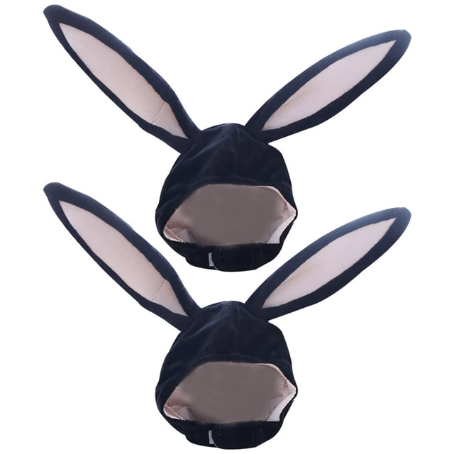 2 piezas de capucha con orejas de conejo, gorro de conejo de peluche, accesorio de disfraz unisex