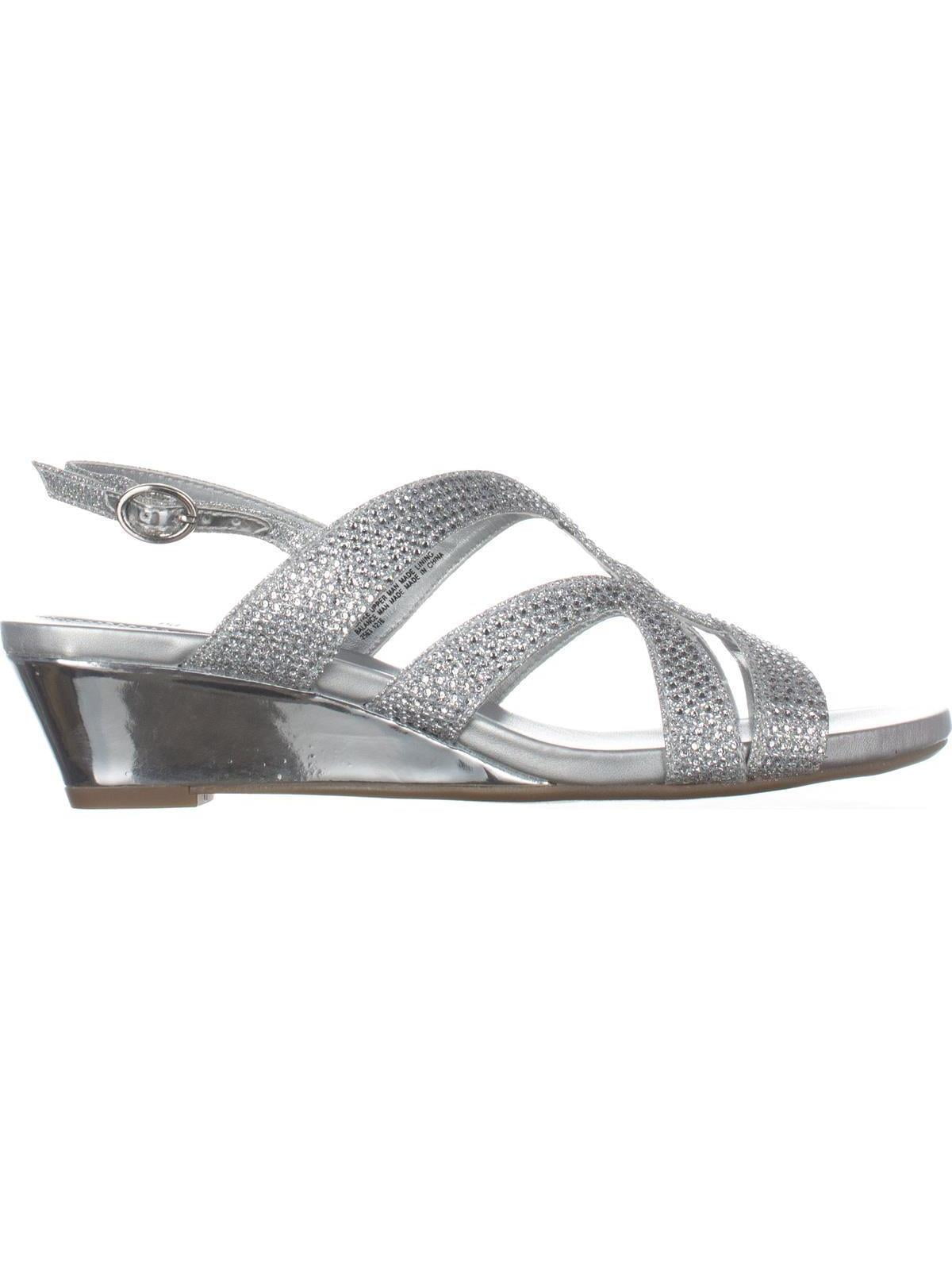 bandolino silver wedge sandals