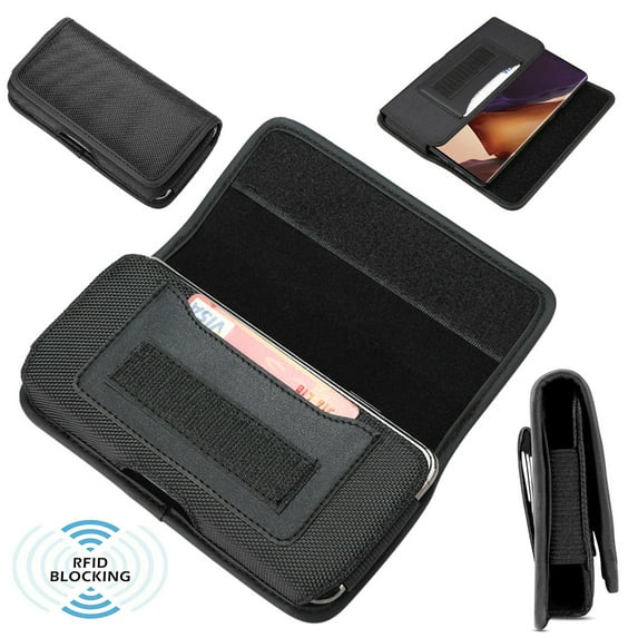 Horizontal Cell Phone Pouch Clip Holster Holder w/ Belt Loop, Nylon Canvas Cell Phone Holsters Fits Cell Phone, 1Pcs