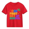 thumbnail image 4 of Boys Graphic T-Shirts 5-Pack, Red Crewneck Short Sleeve Tees, Soft Cotton Shirts for Kids Back to School,Size 4 T, 4 of 9