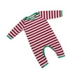 Christmas Baby Boys Girls Cute Stripe Jumpsuit Romper Sleepwear Pajamas Clothes
