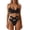Black, variant on Qiopertar Women's Bikini Set 2026 Fashion Crochet Lace V Neck Bathing Suit High Waisted Ruched Swimwear Adjustable Straps Floral Print Beach Vacation Pool Party Swimsuit, Hot Pink S