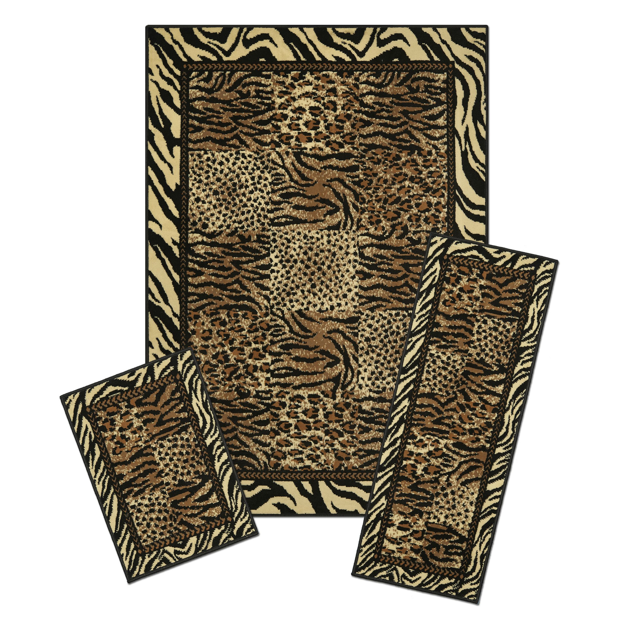 Rugs area rugs kids indoor outdoor carpet washable patio 5x7 modern Lorraine Collection 3 Pc Area Rug Set Size: 5x7 Rug, 22"x59" Runner, 22