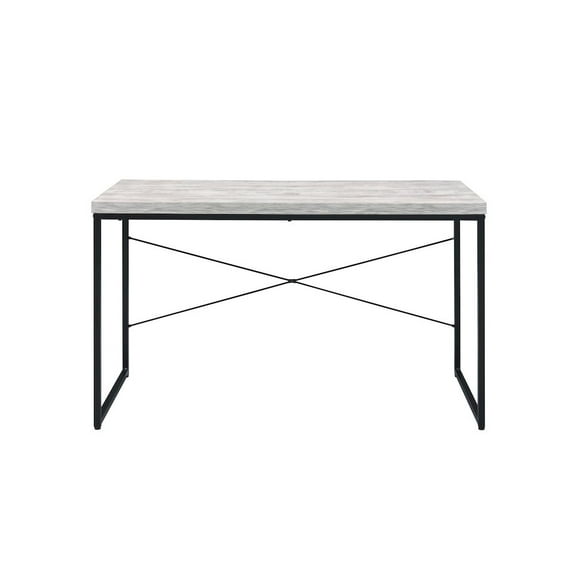 HomeRoots 47" Antiqued White And Black Writing Desk