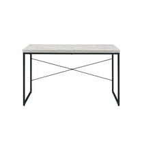 HomeRoots 47" Antiqued White And Black Writing Desk