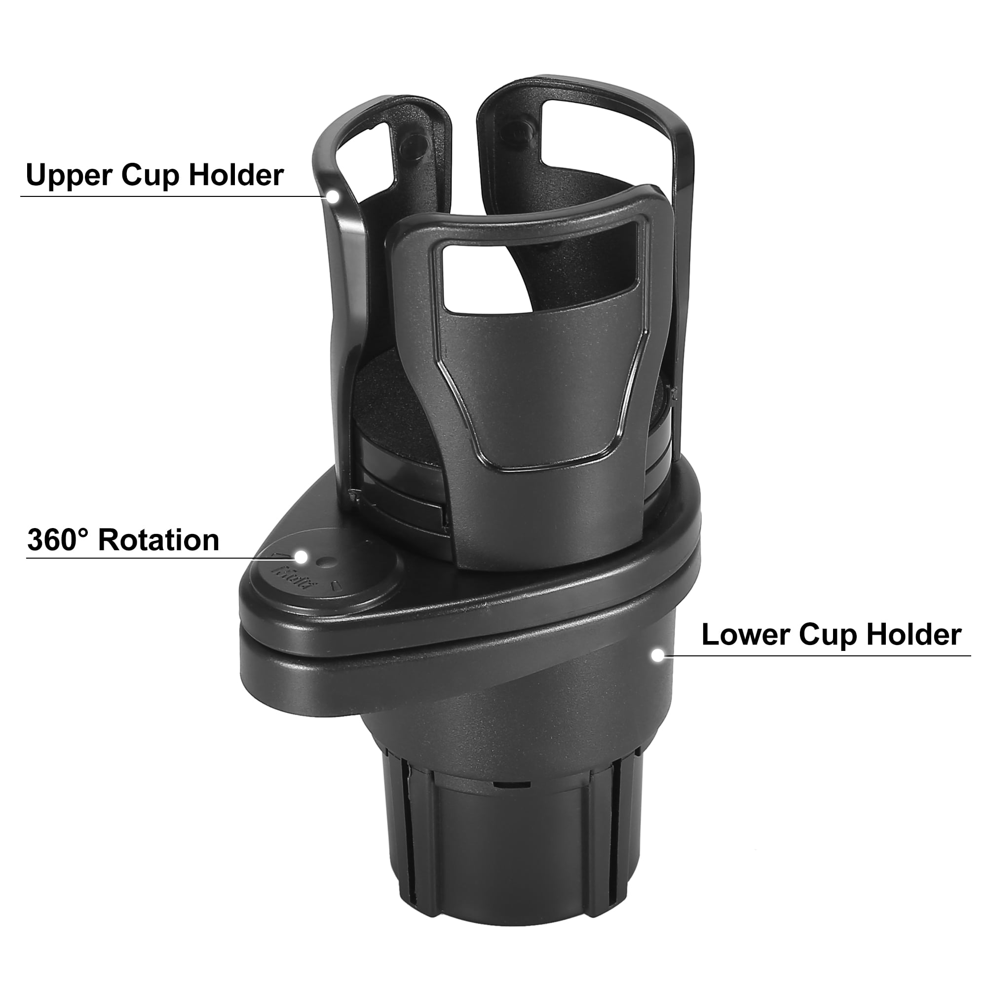 Car Cup Holder Expander Divided into Two Multifunctional Car Bottle Adapter  Organizer Black
