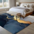 thumbnail image 4 of 6'x9' Area Rugs, Navy Blue Geometric Indoor Outdoor Area Rug for Living Room Bedroom, Modern Abstract Luxury Golden Washable Bathroom Rugs Kitchen Floor Carpet Mats Home Decor Aesthetic, 4 of 8