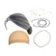 thumbnail image 4 of Conjunto de 5 piezas para disfraz de anciana: gorro, collar de perlas sintéticas y gafas. Negro Gris Recto, 4 of 8