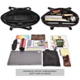 thumbnail image 3 of FORMRS Canvas Laptop Tote Bag for Women with 15.6" Computer Compartments Shoulder Handbag, Black Colorful Circles, 3 of 7