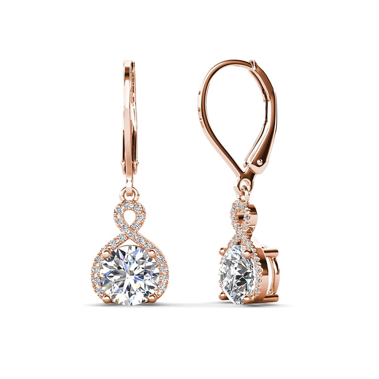 Cate & Chloe Alessandra Rose Gold Infinity Necklace & Earrings Set photo 8