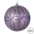 thumbnail image 4 of Vickerman 4" Lavender Candy Finish Ornament with Circle Glitter Pattern, 4 per Bag, 4 of 4