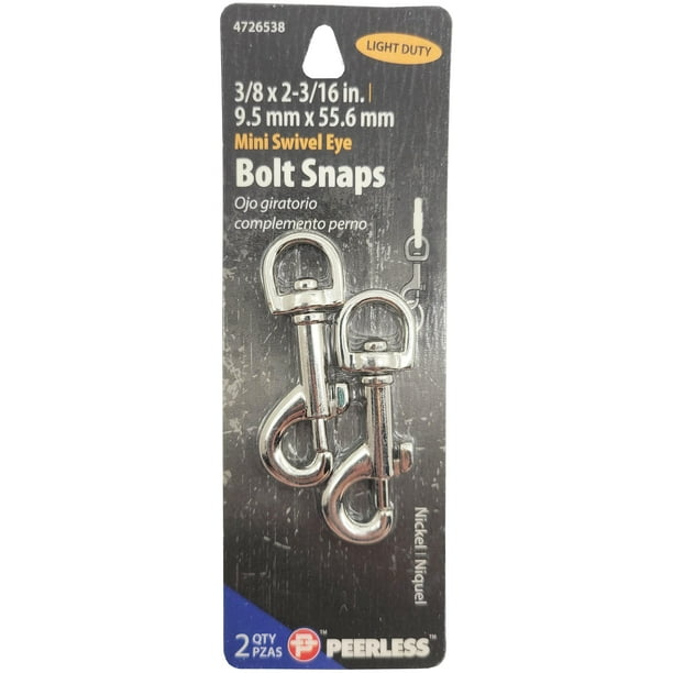 Peerless Chain 3/8" 2Pack Zinc Mini Swivel Eye Bolt Snaps, 4726538