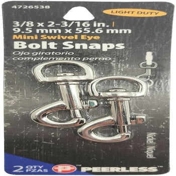 Peerless Chain 3/8" 2-Pack Zinc Mini Swivel Eye Bolt Snaps, #4726538