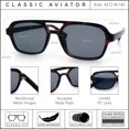 thumbnail image 5 of SA106 Snug Double Bridge Flat Top Retro Square Aviator Sunglasses / Tortoise - Black, 5 of 7