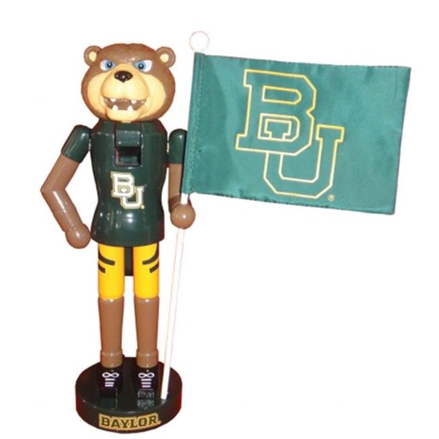 Santas Workshop BAB092 12 in. Baylor Mascot Flag & Nutcracker