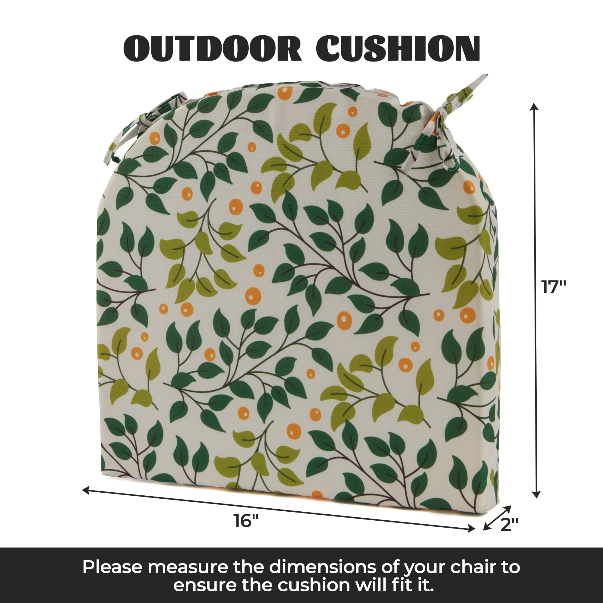 UNIKOME 17" x 16" U-Shape Round Corner Outdoor Chair Cushions, Waterproof (4 Count)