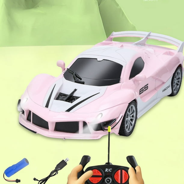 Coche teledirigido | Coche de carreras de drift de alta velocidad recargable | Mando inalámbrico de 2,4 GHz | Construcción duradera de ABS | Luces LED funcionales | Todo terreno | 22x10x7cm | Verde