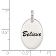 thumbnail image 3 of Sterling Silver Polished Enamel Believe Pendant (18 X 13) Made In India qc7491, 3 of 3