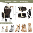 thumbnail image 5 of StarZe Dual 4-in-1 Double Stroller with 4 Wheels for Pets, Foldable and Portable Design for Medium Dogs and Cats,Up to 50lbs (Brown), 5 of 10