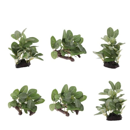6 x Bearded Dragon Resin Artificial Water Grass Plants, Reptile Leaves Habitat Decor for Climbing, , Lizards, Gecko,