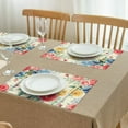 thumbnail image 3 of Pioneer Flower Floral Print Pattern Summer Placemats Table Placemats Set Of 4-Linen Kitchen Washable Placemats Table Mats 12x18 Inch Non-Slip Heat Resistant, 3 of 5