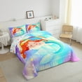 thumbnail image 3 of Manfei Princess Mermaid 3pcs King Size Comforter Sets,Cute Rainbow Bedding Comforter Set,Universe Galaxy Super Cozy Bedding Set,Ultra Soft Cartoon Home Decor,Reversible, 3 of 8