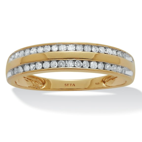 .24 TCW Diamond 18K Gold-Plated Sterling Silver Band Ring