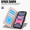 thumbnail image 4 of ELEHOLD Case for iPhone 11, Shockproof PU Leather Crossbody Wallet Stand Case with Credit Card Holder & Wrist Strap,Rosegold, 4 of 7