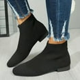 thumbnail image 2 of Mostsola Knitted Ankle Boots fo Women Low Heel Pointed Toe Sock Booties Casual Chelsea Boots, 2 of 7