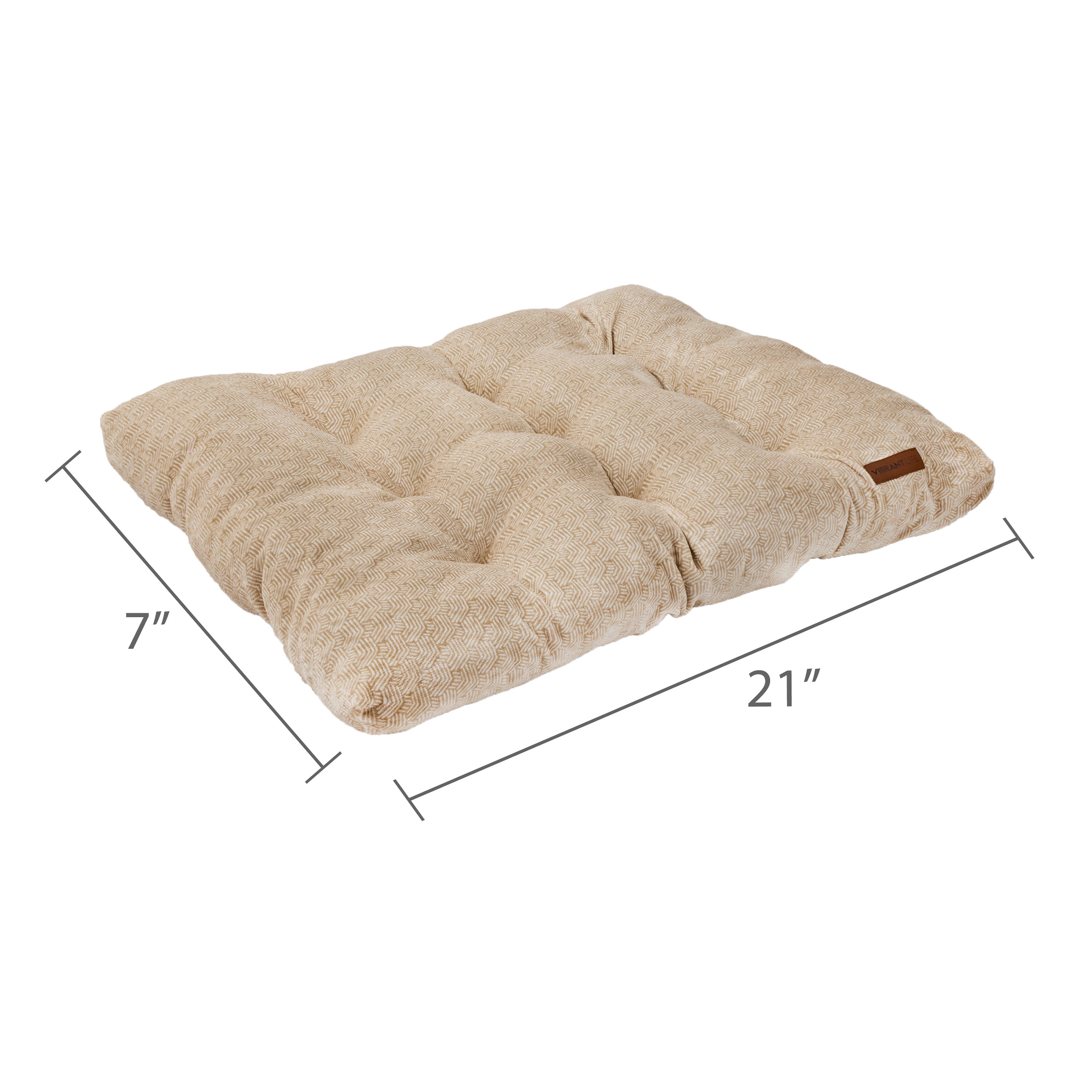 Vibrant Life Extra Large Dog Bed, Plush Pillow Bed For Large Breeds, Extra Large, 38" x 48", Tan